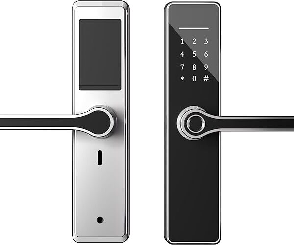 Makayuron Smart Lock Smart Door Lock Keyless Entry Digital Fingerprint Door Lock, smart Lock for Front Door, Front Door Bluetooth Smart Lock, Door Lever, Door Knob, Deadbolt Alternatives