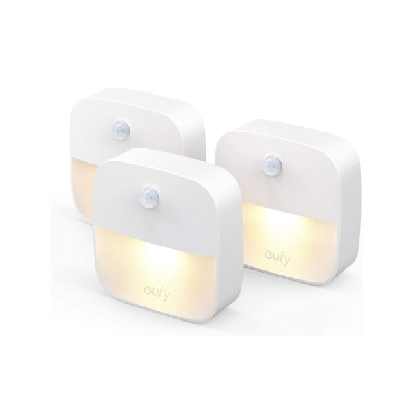 eufy by Anker, Lumi Stick-On Night Light, Warm White LED, Motion Sensor, Bedroom, Bathroom, Kitchen, Hallway, Stairs, Energy Efficient, Compact, 3-Pack